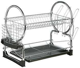 Premiere Housewares 509585 Scolapiatti 2 Livelli con Nero Rimovibile Vassoio Gocciolamento