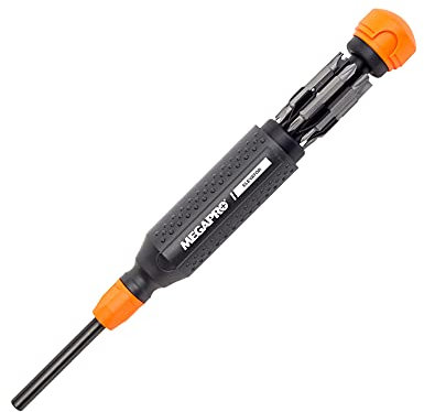 Megapro 151ELEV-CH/OR Alloy Steel Hex Elevator Multi Bit 15 in 1 Screwdriver, 1-1/4 Hex Nut, 8-1/2 Length