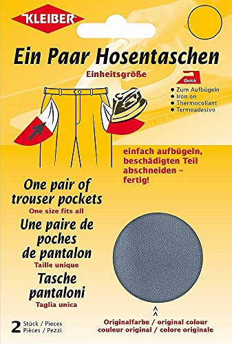 Kleiber + Co.GmbH Quick-EIN-Paar-Hosentasche, Baumwolle Polyester, dunkelgrau, 18,5 cm x 16 cm, 2