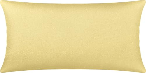 Erwin Müller Kissenbezug, Kissenhülle Memmingen Interlock-Jersey hellgelb Größe 40x80 cm - formstabil, faltenfrei, anschmiegsam, mit Reißverschluss