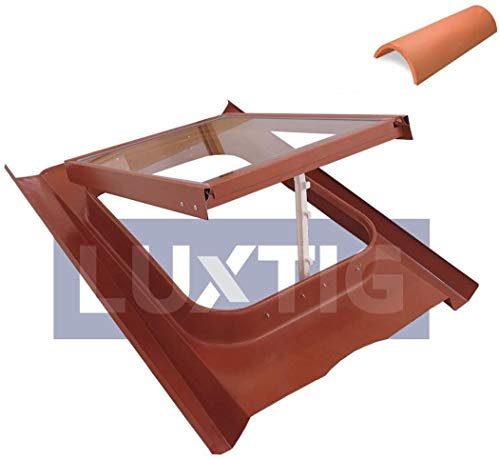 Lucernario/Finestra da tetto - Modello 45X60 - Vetro Temperato - Luxtig (Coppo, Rosso Mattone)