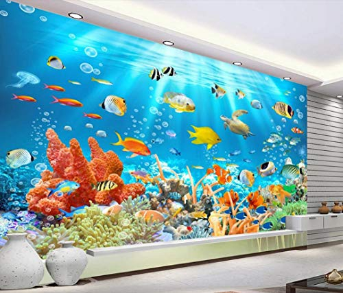 Fototapete Kinderzimmer Deko Tapete Unterwasserwelt Fisch Koralle Tapeten Vliestapete Wanddeko Wohnzimmer Wandbilder