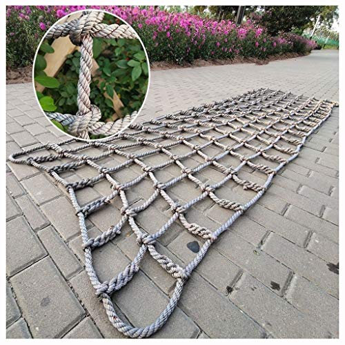 WJC Kids Climbing Netting Weaving Rope Ladder Diameter 14mm Heavy Duty Playground Swing Tree Play Net Tunnel Balcony Stair Fence Edge Protection Device (Color : Net, Size : 6 * 6M(20 * 20ft))