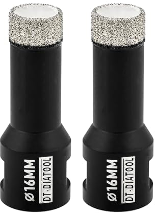 DT-DIATOOL Foret Diamant 2PCS 16mm Scie Cloche pour Forage à Sec Carrelage Porcelaine Marbre Céramique Granit