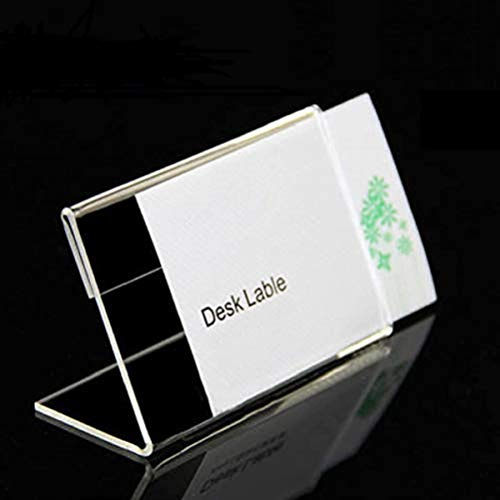 20Pcs 9Cmx6Cm Acrylic Sign Display Label Price Name Card Tag Holder Stands