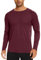 TACVASEN Herren UPF 50+ UV Sonnenschutz Langarmshirt Outdoor Langarm T-Shirt Rashguard, Weinrot, XL