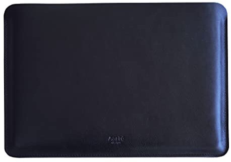 Hülle 13 Zoll MacBook Air 2023 M1 M2 Chip Echt Vintage Leder Sleeve A2337 A2179 A1932 (2018-2023) MacBook Pro M1/A2338 A2251 A2289 (2016-2021) (horizontal, schwarz)