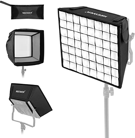 NEEWER 12.2 x11.4 Faltbarer Softbox Diffusor mit Gitter und Tasche für NL660/SNL660/RGB660/RGB660 Pro/RGB660 PRO II LED Video Light Panel, Studio Foto Portrait Fotografie YouTube Video Soft Lighting
