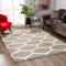Muratap Madrid Shaggy Hochflor Teppich Marokkanischem Rautenmuster - Langflor Teppich Skandi Design Flauschig Shaggy Teppich für Wohnzimmer, Schlafzimmer - Große: 140x200 cm - Farbe: Grau