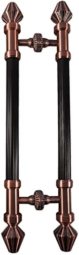 Retro-Haustürgriff, Doppelseitiger Push-Pull-Türgriff in H-Form, Edelstahl, passend für Glastüren, Holztüren (Color : Red Bronze, Size : 80cm/2.6ft)
