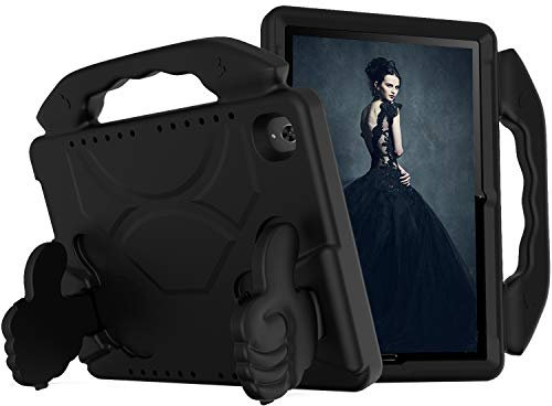QYiiD Funda para Kindle Fire 7, Fire Tablet 7, funda para niños, ligera, no tóxica, EVA a prueba de golpes con asa atril para tablet Amazon Fire 7 (versión 2019/2015/2017), color negro