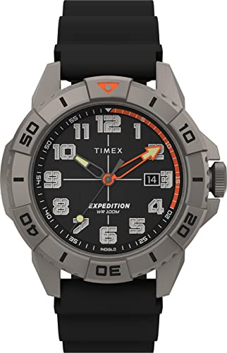 Timex Expedition North Ridge Herren-Armbanduhr, 41 mm, sandfarbenes Zifferblatt, Gewebe, Metallgehäuse, sandfarbenes Armband, schwarz