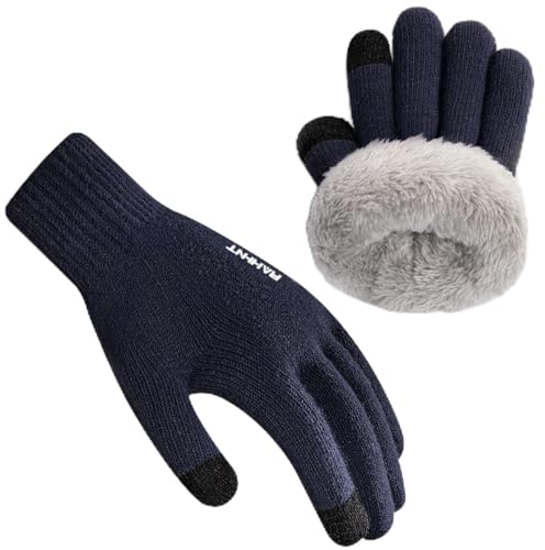Rahhint Winterhandschuhe Herren Damen Touchscreen Thermohandschuhe Warme Wollstrickhandschuhe mit Fleecefutter