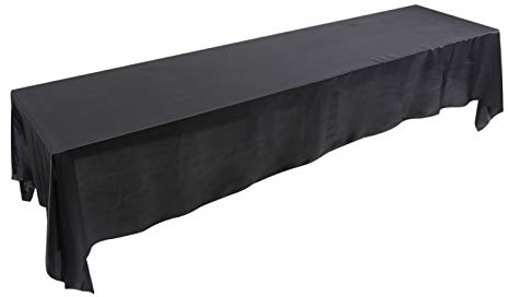 tischdecke abwaschbar, Tischtuch 320,Tischdecke 3 Meter, Tischdecke Lang, 145 X 320 cm rechteckige Tischdecke schmutzabweisend für Bankett, Hochzeit, Party, Dekoration(Schwarz)