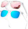 KANASTAL 2 Pack Transparent Blue Pink Sunglasses Womens Polarised Mens Mirrored Square Vintage Daily Vacation UV400 Protection - Clear Blue Lens + Clear Pink