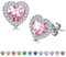 NIUSIMAN Cuore Birthstone Orecchini Donna,S925 Piercing Orecchio acciaio chirurgico per le Donne Ragazze Mamma Cuore Rosa Birthstone Orecchini Compleanno Ottobre