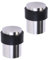 HANDLEZONE® 2 Pack Floor Mounted Door Stop 30mm x 40mm, Collared with Rubber Buffer Stopper, Concealed Fixing - Satin Stainless Steel