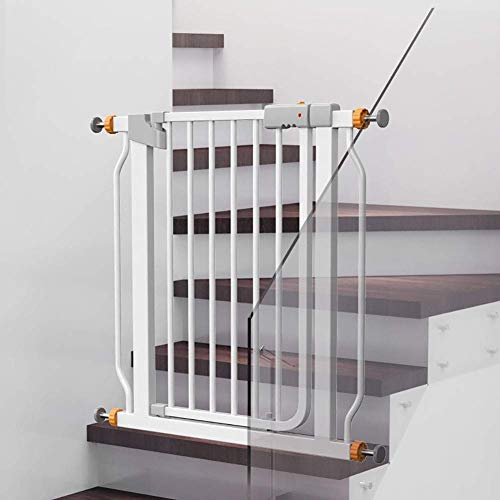 FLYIFE Haustier-Laufgitter, Sicherheitsgitter, Druckmontage, Treppengitter, Haustiergitter Mit Durchgangstür Für Hunde, 78 cm Hohe Treppengeländer