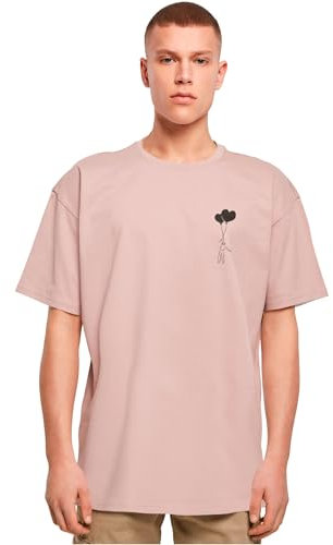 MERCHCODE Mp0008452-love in The Air Heavy Oversize Tee T-Shirt, Rose de duskrose, XS Hommes
