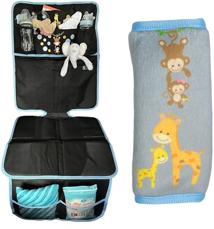 HECKBO Set Baby Tiere Sitzauflage + Baby Gurtschoner