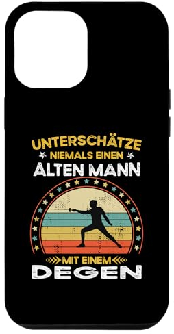 Hülle für iPhone 13 Pro Max Unterschätze niemals einen alten Mann mit einem Degen