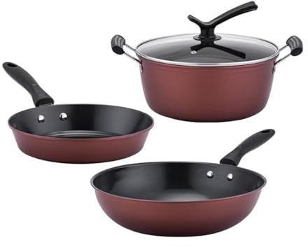 ZURBAQD Juego de sartenes de hierro fundido, tres sopas antiadherentes gruesas, Wok para freír, cocina, cocina doméstica Warm as ever