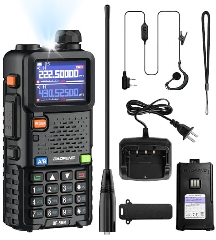 BAOFENG Walkie Talkie Doble Banda UHF/VHF Radioaficionado Largo Alcance hasta 8W con batería de 2500mAh 999 Canales CTCSS/DCS Radio FM VOX DTMF Walkie Talkie para Adultos - 5RM