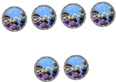 VICASKY 6piezas Pegatinas Decorativas De Pvc Para Paredes y Lavadoras De Peces Marinos Para Decoración De Habitaciones Infantiles y Salas