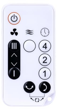 Télécommande remplacée Convient pour Woozoo Silent & Portable Table Fan PCF-SC15T, Blanc, Convient à la télécommande du Ventilateur à 5 Vitesses du Globe