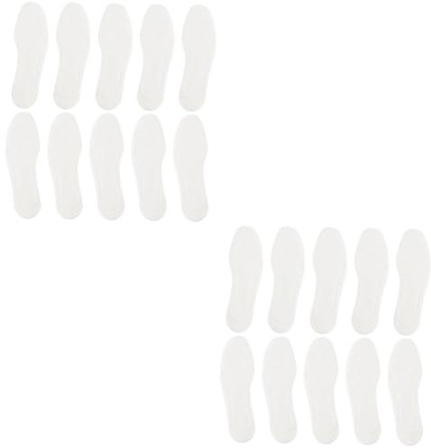 FOMIYES 10 Paar Baumwoll-einlegesohlen Für Männer Slipeinlagen Aus Stoff Brut Deo Für Männer Herren Deo Barfuß Einlegesohlen Laufeinlagen Für Damen Laufeinlagen Für Männer Deo Männer Weiß
