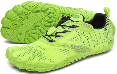 SAGUARO Chaussures de Trail Running Homme Femme Chaussures Minimalistes Chaussures de Sport Fitness Randonnée Escalade Marche Barefoot Shoes Chaussures Aquatiques, Vert Chartreuse, 47 EU