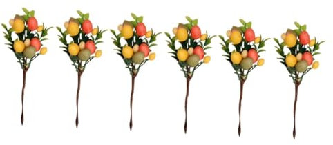 Ciieeo 3 Sätze Ostern Blumenstrauß Zubehör Heimdekoration Dekorationen Gefälscht Party Künstliche Blüten Artificial Bunte Eierzweige Simulierte Grüne Blätter Bambus 2 Stück * 3