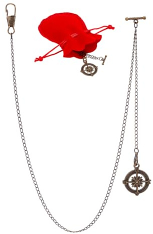 PH PandaHall 54.5cm Chaîne de Montre de Poche, Chaîne de Montre | Chaîne de Gilet de Costume, Chaîne de Poche, Chaine Montre Gousset pour Homme Mari Fête des Pères Mariage, Pendentif: 2.9cm