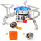 Outdoor Portable Camping Stove for Campers: GEEKHOM 5800W Windproof Gas Stove with Piezo Ignition and 2 - Fuel Option - Ideal for Hiking, Picnics, and Outdoor Cooking - for Backpackers