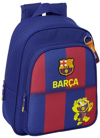 safta FC Barcelona 1. Team 25/26 Schulrucksack für Kinder, ideal für Kinder verschiedener Altersgruppen, bequem und vielseitig, Qualität und Widerstandsfähigkeit, 27 x 10 x 33 cm, blau/granate, M