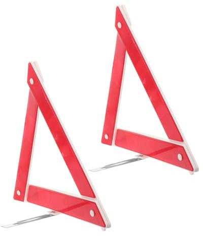 PRETYZOOM 2pezzi Triangolo di Sicurezza Riflettente Pieghevole per Veicoli Treppiede Rosso Ad Alta visibilità Resistente e Leggero per Emergenze Stradali e Segnalazione Incidenti