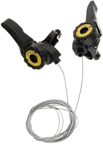 1 par de palancas de cambios de 3 x 5/6/7 velocidades para bicicleta MTB, color plateado