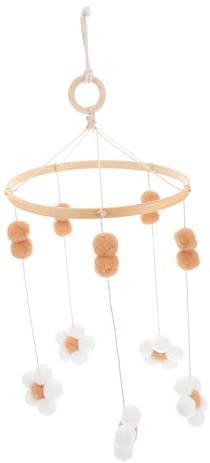 GETAJGHSD Boho Daisy Floral Mobile Für Stubenwagen Kinderbett Dekorative Mobile Spielzeug Aus Buchenholz Filzkugeln Baumwollfaden Für Kinderzimmer Krippenzubehör