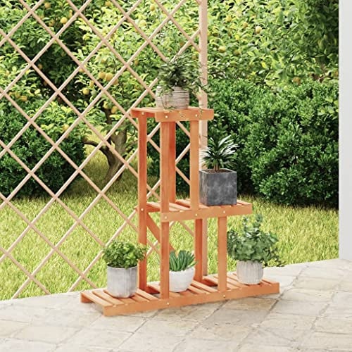 HaoChrymec Pflanzenständer aus Massivholz Tanne, 3 Etagen, Pflanzen Regal für Innen und Außen, Blumenregal für Balkon und Terrasse, Plant Stand für Wohnzimmer Deko, 81 x 25 x 75.5 cm