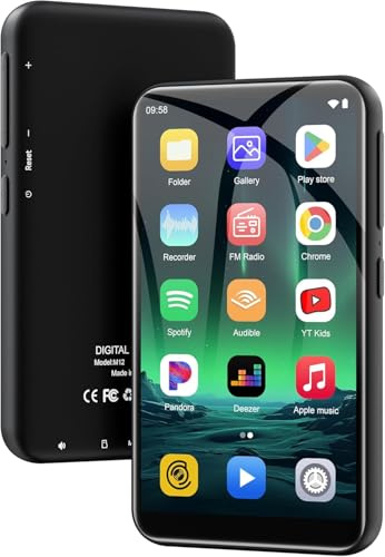 ZAQE 160GB MP3 Player with Bluetooth and WiFi, 4 HD Touch Screen Android Music Player for Kids/Adults, Pre-Loaded Spotify/Pandora/Amazon Music/Audible, Expandable to 1TB