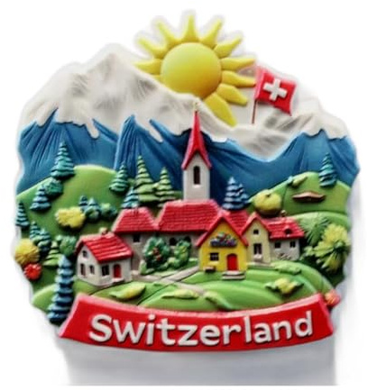 3D -SWITZERLAND ZURICH ALPS Fridge Magnet City Souvenir Travel Memory Gift