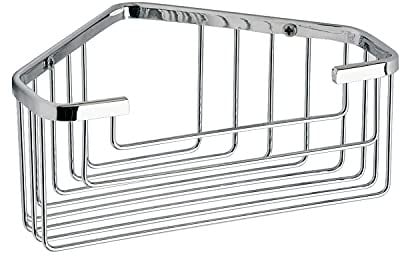 Gedy 000024831300900 Portaoggetti Doccia angolare in Filo Cromato, Misure e Peso: 8X20X15,1 CM & 0,28 kg, Porta Oggetti per Bagno Realizzato in Acciaio Inox, Design R&S, 2 Anni di Garanzia