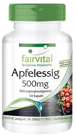Fairvital | Vinaigre de cidre 500mg Fortement dosé - VEGANs - 120 Capsules