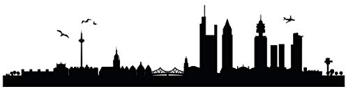 Wandtattoo Skyline Frankfurt - Größe: XL - 150cm x 36cm - 23 mögliche Farben