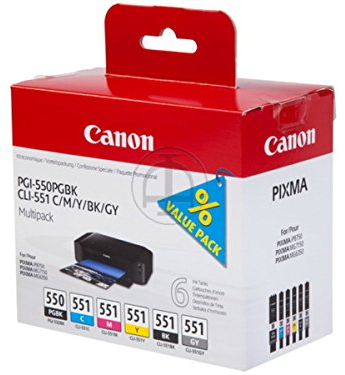 Canon 6496B005 Tintenpatrone, Schwarz, Blau, Grau, Rosa, Gelb