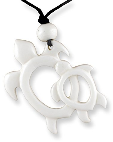 Island Piercings Halskette Amulett Anhänger Maori Schildkröte aus Knochen PB362