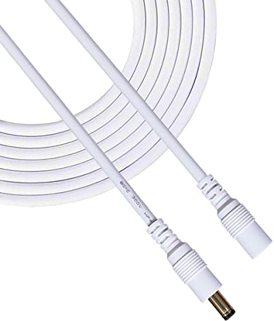 Liwinting 10m Cavo di Prolunga DC Maschio a Femmina Cavo di Alimentazione del Connettore 12V 5,5 mm x 2,5 mm per Adattatore di Potenza, Fotocamera CCTV Potenza e più - Bianco