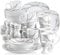 VEWEET SERENA 40pcs Service de Table Pocelaine 8pcs pour Assiettes Plates/Assiette à Dessert/Bols à Céréales / 360ml Mug/Coquetier, Vaisselles Céramique 8 Personnes Cadeau Fête Mariage