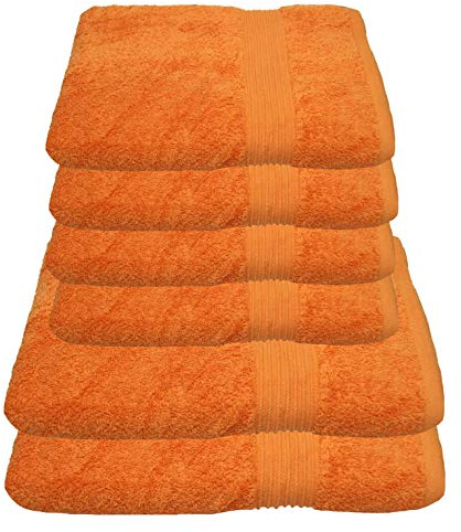 Julie Julsen 6 TLG Handtuchset 2 Badetücher 4 Handtüche Reine Baumwolle über 30 Farben Orange
