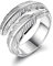BESTEEL 925 Sterling Silber Ring für Frauen Mädchen - Hochzeit Verlobung Ewigkeitsring - Feder Blätter Engel Flügel Verstellbar Öffnung - Ohne Stein